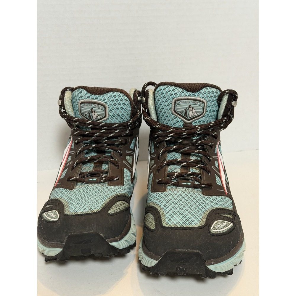 Women's Altra Lone Peak 3.0 V-Flex Gaiter Trap Zero Drop Shoes Black Blue Sz 8 - Picture 5 of 9